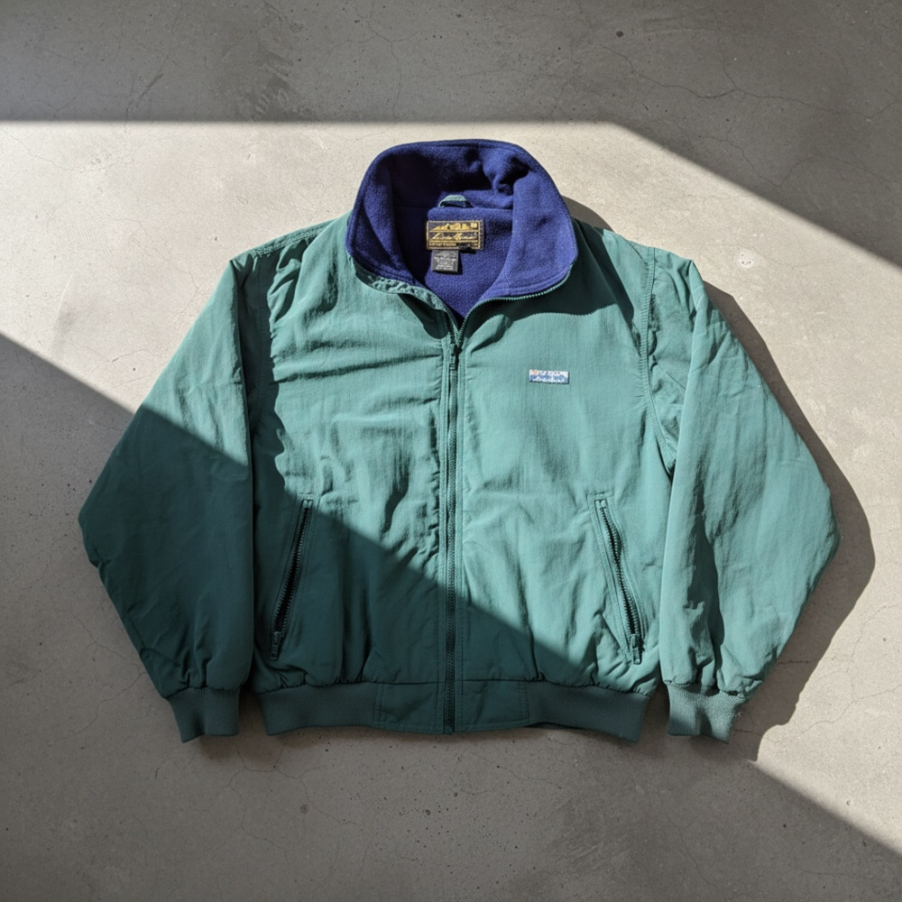Eddie Bauer Fleece Lined Jacket Size XL Regular Green Full Zip